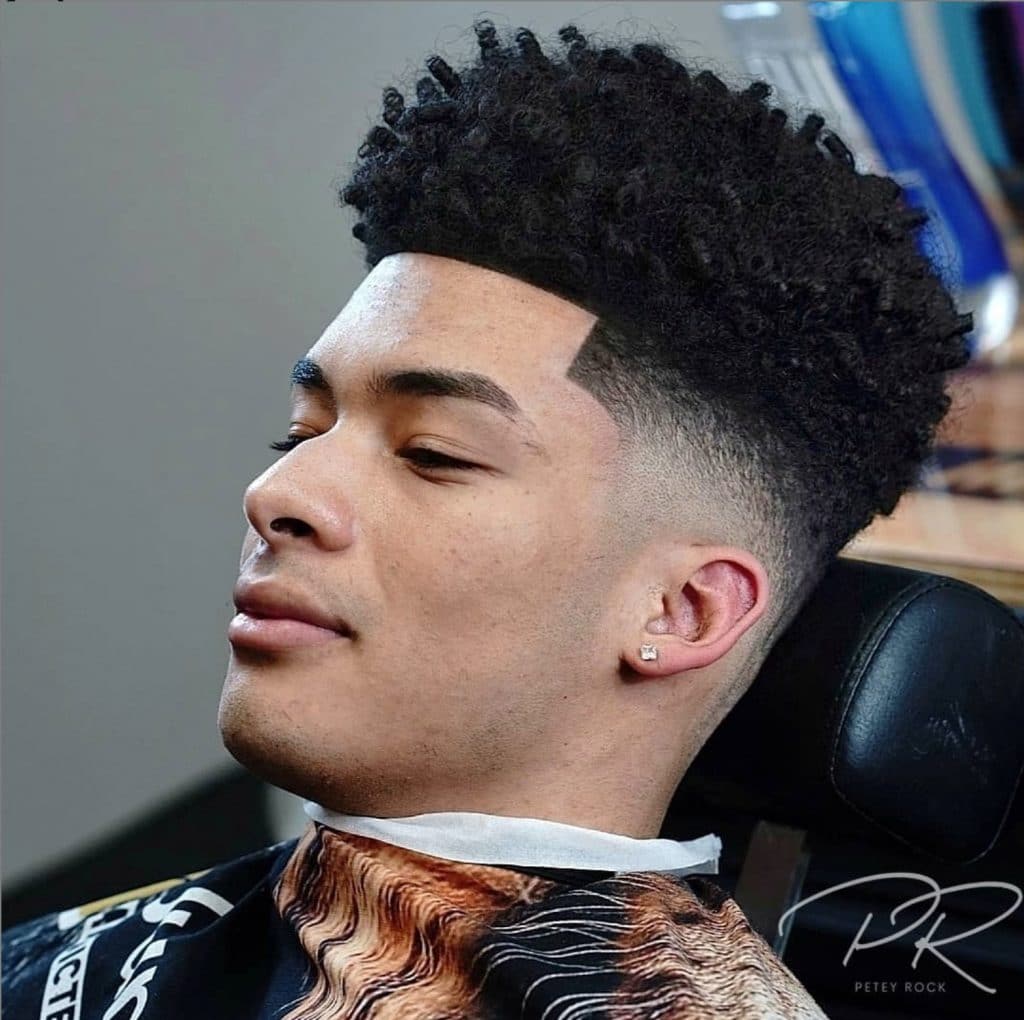 Drop fade haircut Black men