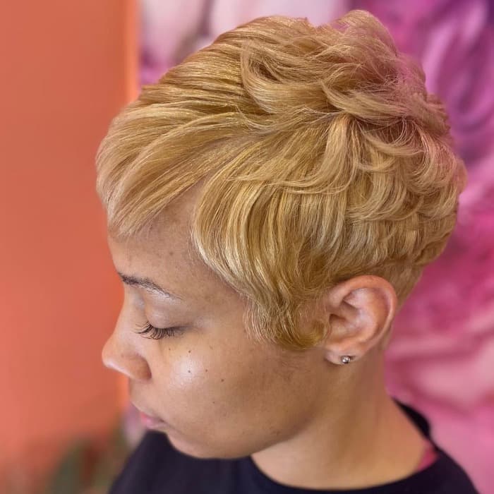 Messy Blonde Pixie Cut