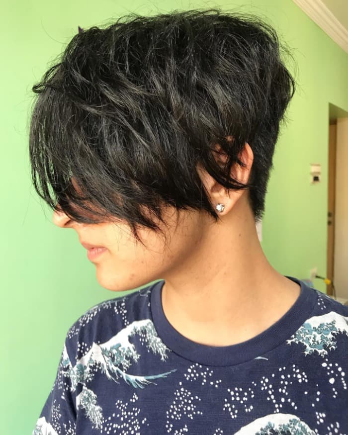 Straight Tapered Black Pixie