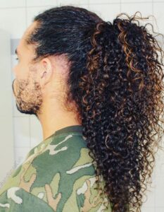 curly mens ponytail hairstyles 