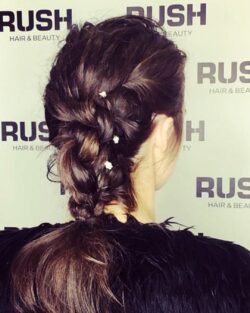 Rush hairdressers mermaid hair braids with accessories.