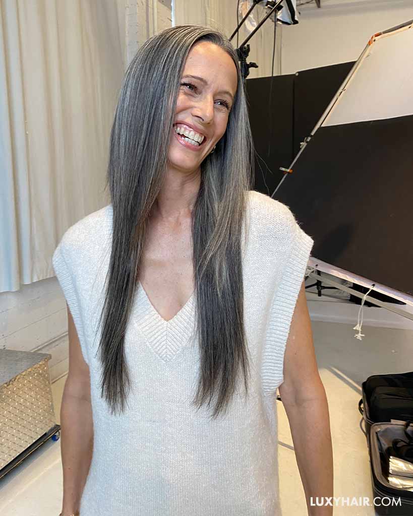 gray hair extensions