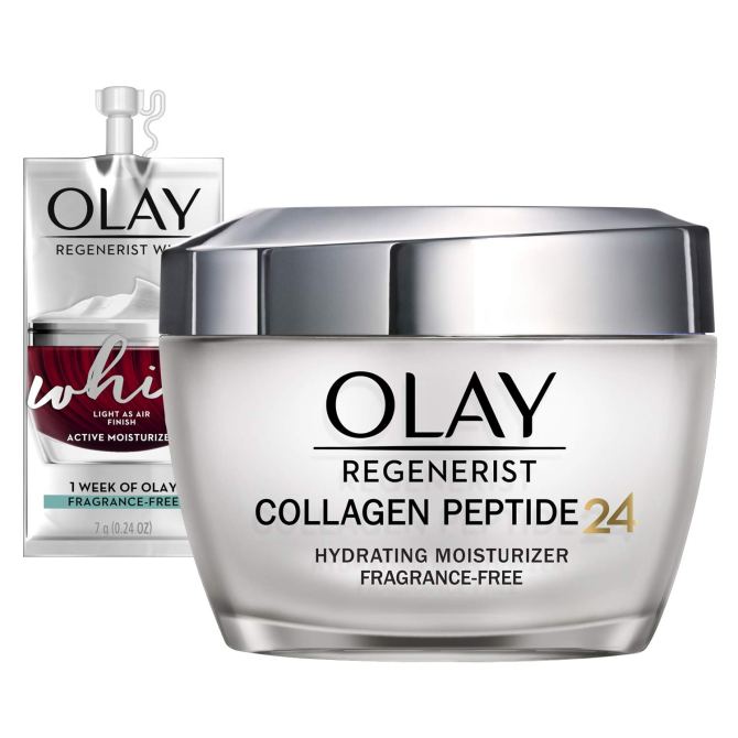 Olay Regenerist Collagen Moisturizer The Best New Amazon Beauty Products Include a Sol de Janeiro Fragrance and TikTok Viral Makeup Brush